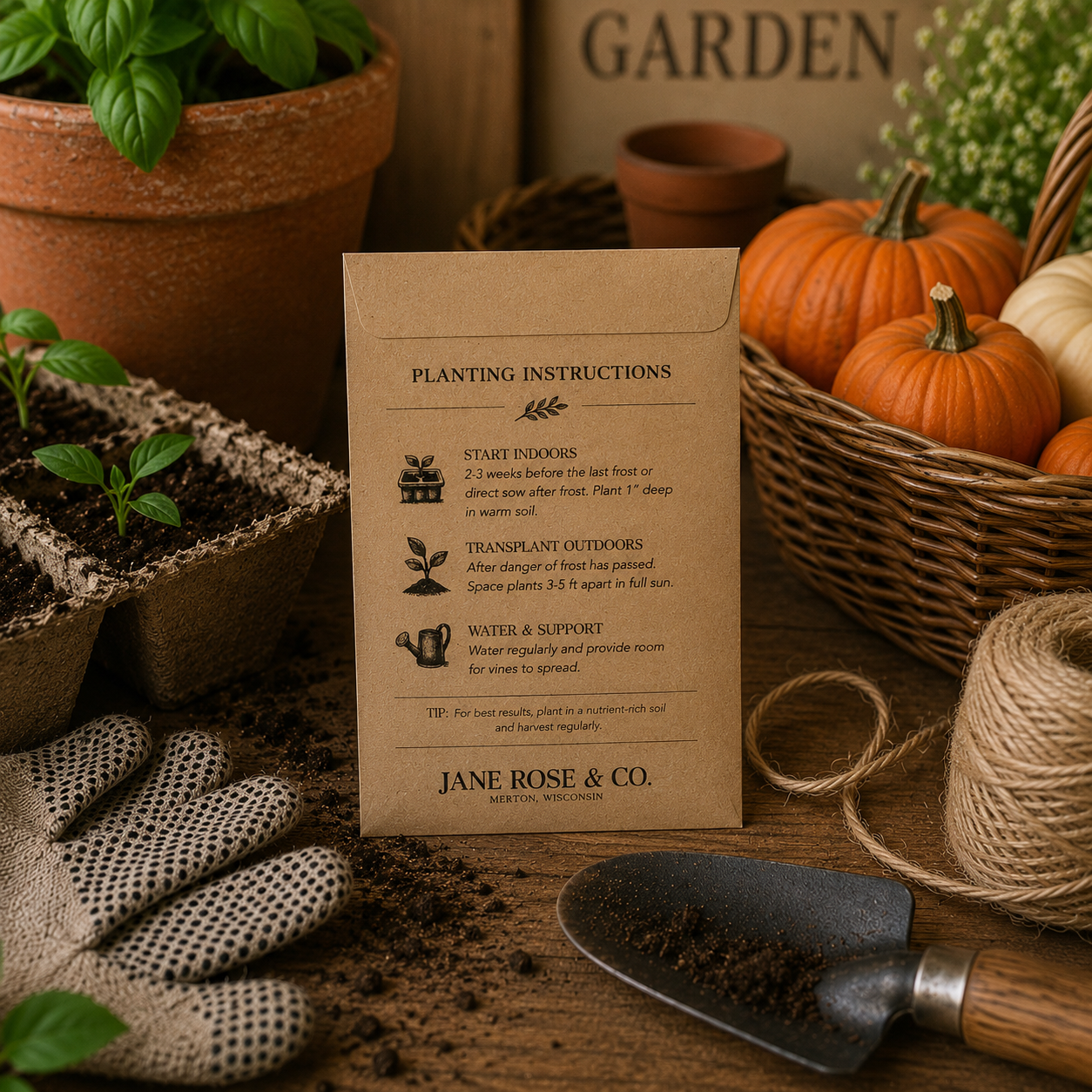 Seed Packet - Orange Pumpkin